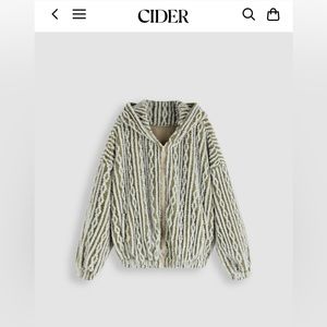 Cider Olive Green Cable Stripe Coat